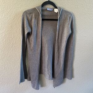 Acrobat Cardigan Womens XS Brown  Silk & Cashmere Open Lagenlook Bell Sleeve